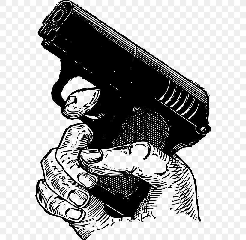 Gun Firearm Pistol Weapon, PNG, 586x800px, Gun, Art, Black And White, Clip, Digital Scrapbooking Download Free