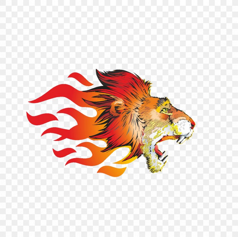Lion Tiger T-shirt Flame Sticker, PNG, 2362x2362px, Lion, Animal, Beak, Carnivoran, Decal Download Free