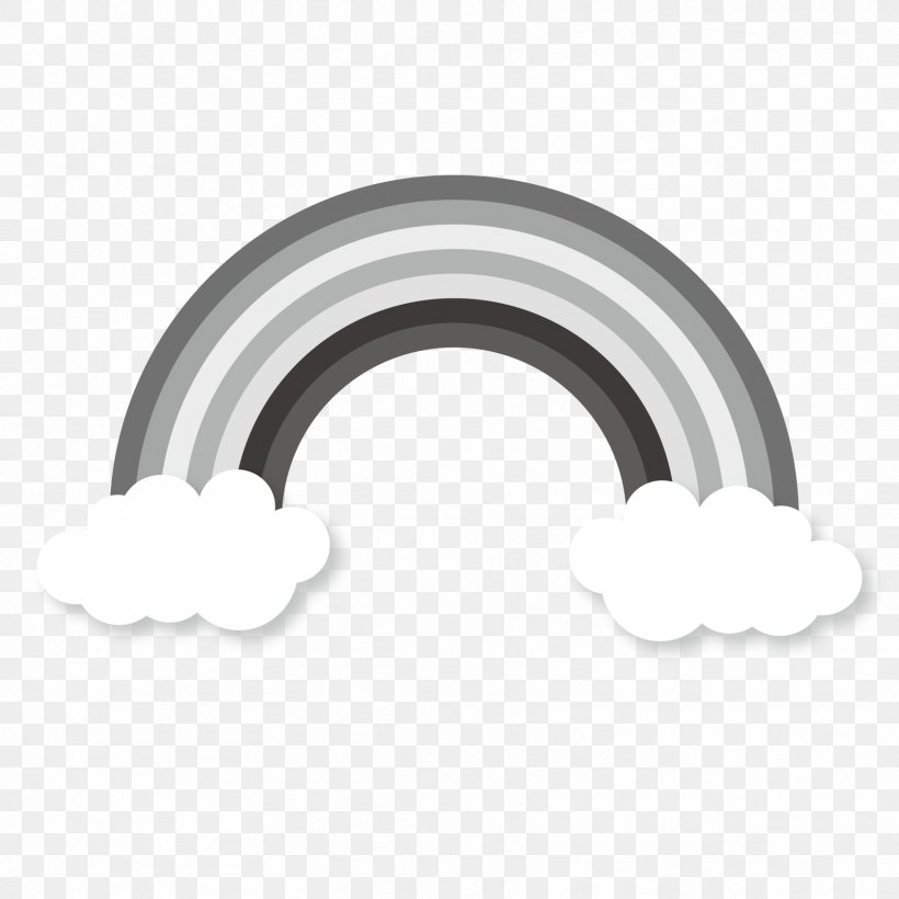 Rainbow Between Clouds Black And White., PNG, 1714x1714px, Rainbow, Black And White, Color, Computer Hardware, Future Download Free