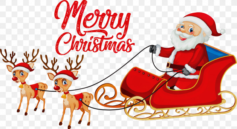 Santa Claus, PNG, 3000x1645px, Merry Christmas, Cartoon, Christmas Day, Drawing, Equestrianism Download Free