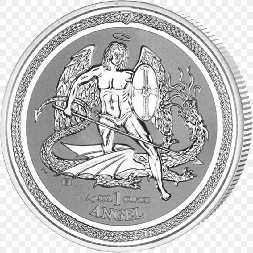 Silver Coin Michael Silver Coin Troy Ounce, PNG, 900x901px, Coin, American Silver Eagle, Angel, Archangel, Australian Silver Kangaroo Download Free