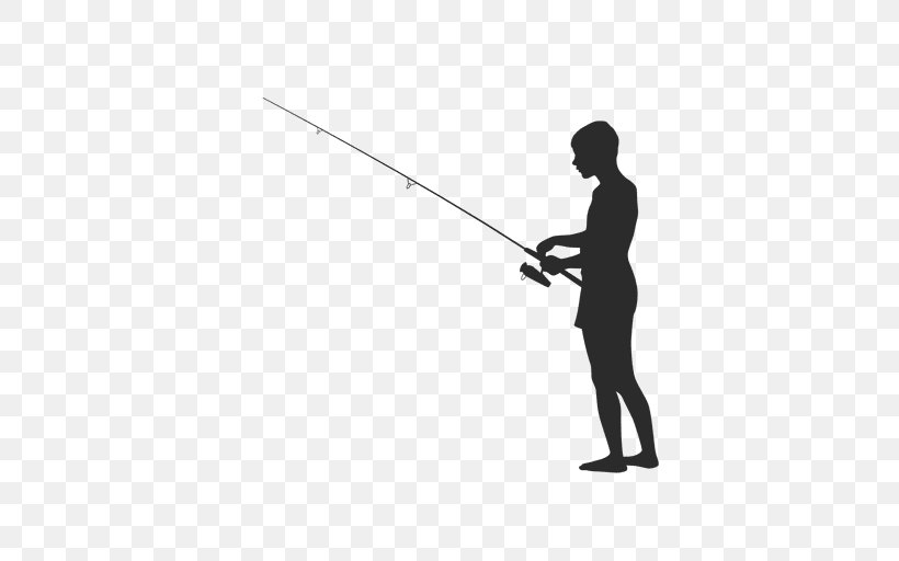 Fishing Rods Fisherman Fish Hook Clip Art, PNG, 512x512px, Fishing Rods, Arm, Biggame Fishing, Black, Black And White Download Free