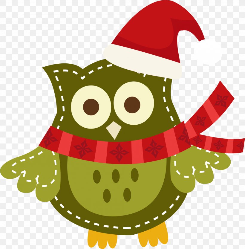 Owl Santa Claus Christmas Day Christmas Tree Holiday, PNG, 2000x2033px, Owl, Beak, Bird, Bird Of Prey, Christmas Download Free