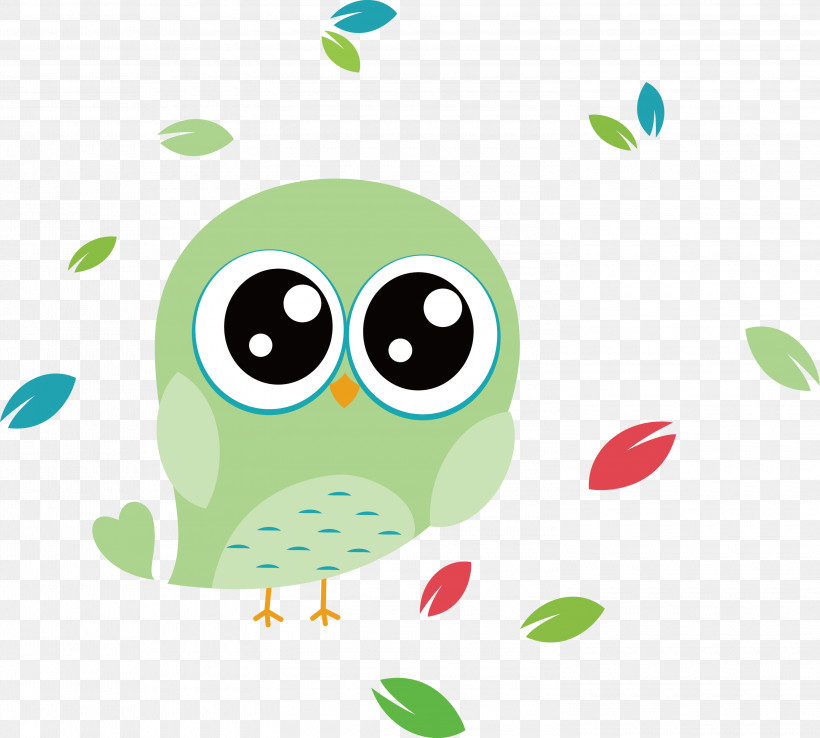 Beak Owl M Bird Of Prey Green Meter, PNG, 3000x2702px, Cartoon Bird, Beak, Bird Of Prey, Circle, Computer Download Free