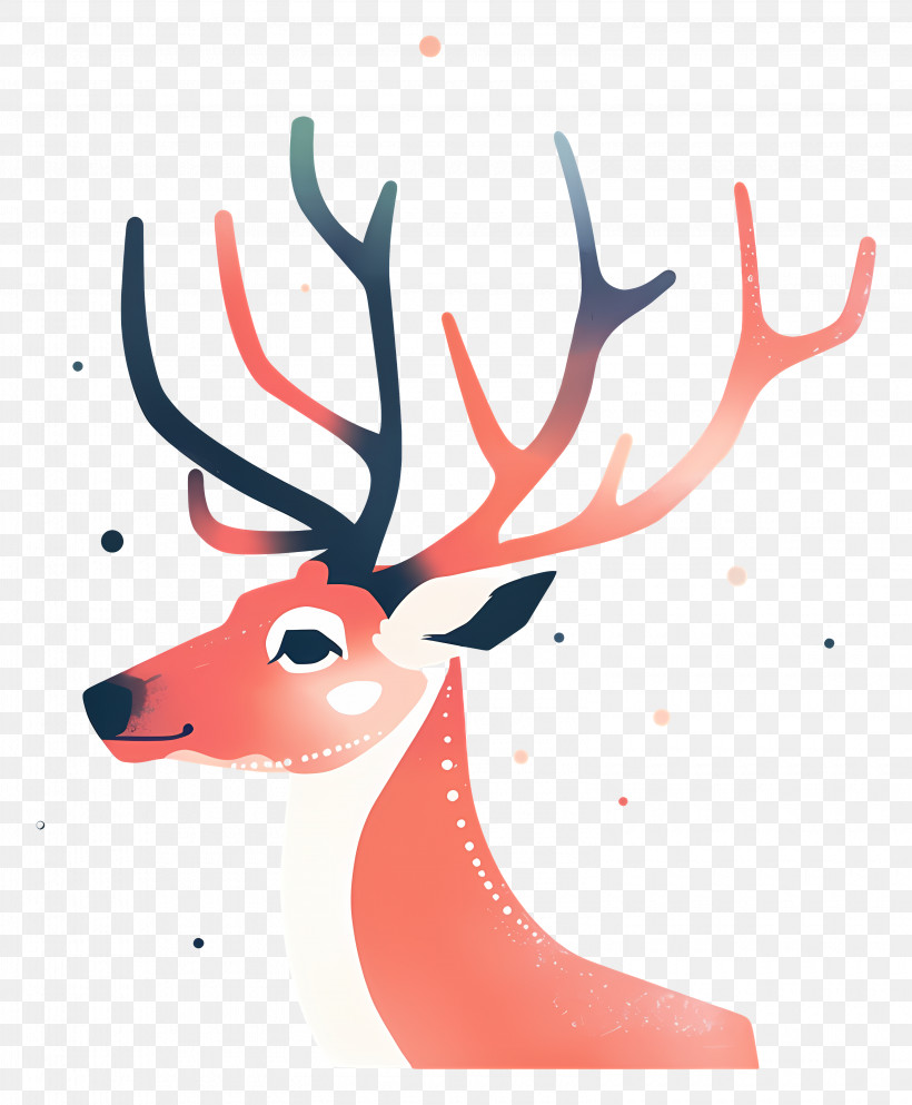 Reindeer - Stylized Deer With Majestic Antlers PNG