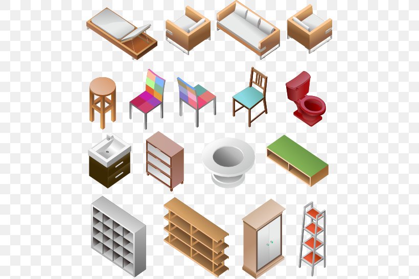 Furniture Euclidean Vector Isometric Projection Chair Png