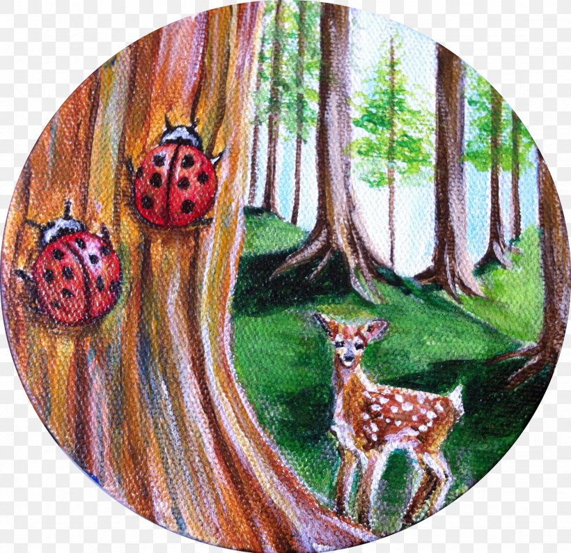 Mini E Painting, PNG, 1843x1786px, Mini E, Art, Christmas Ornament, Deer, Fauna Download Free