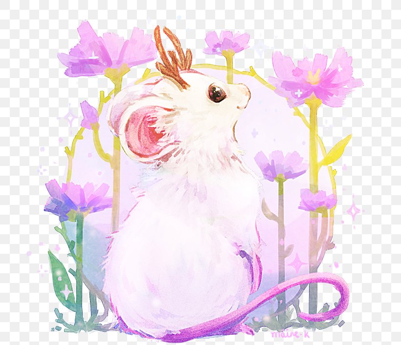 Easter Bunny Hare Flower Rabbit Floral Design, PNG, 800x707px, Watercolor, Cartoon, Flower, Frame, Heart Download Free