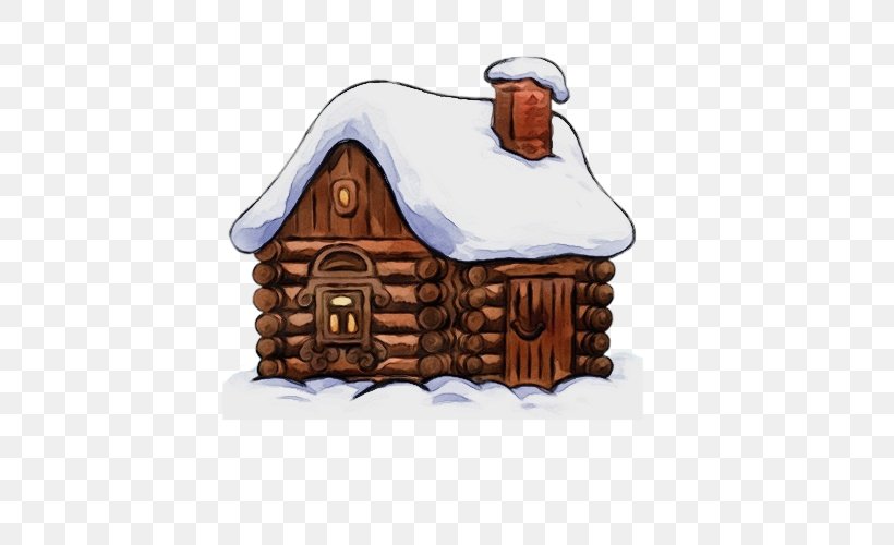 Hut Log Cabin Gingerbread House House Roof, PNG, 500x500px, Watercolor, Cottage, Gingerbread House, Home, House Download Free