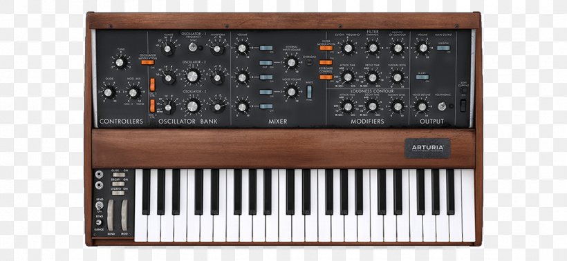 Minimoog Sound Synthesizers Arturia Mini V Virtual Modelling Synth Keyboard, PNG, 1084x500px, Watercolor, Cartoon, Flower, Frame, Heart Download Free