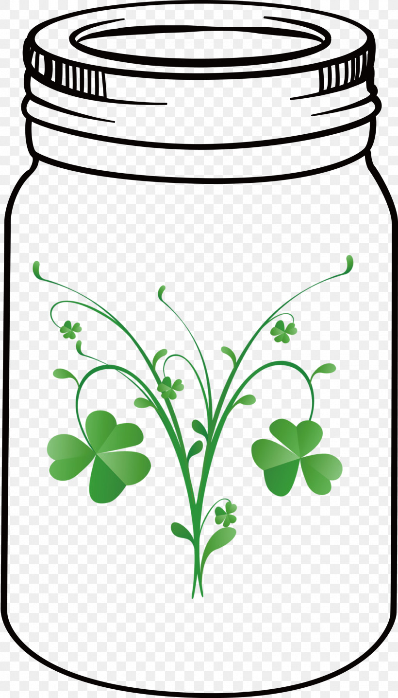 St Patricks Day Mason Jar, PNG, 1713x2999px, St Patricks Day, Clover, Flower, Fourleaf Clover, Green Download Free