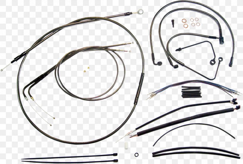 Electrical Cable Motorcycle Handlebar Harley-Davidson Motorcycle Components, PNG, 1200x814px, Electrical Cable, Auto Part, Bicycle Handlebars, Black And White, Brake Download Free