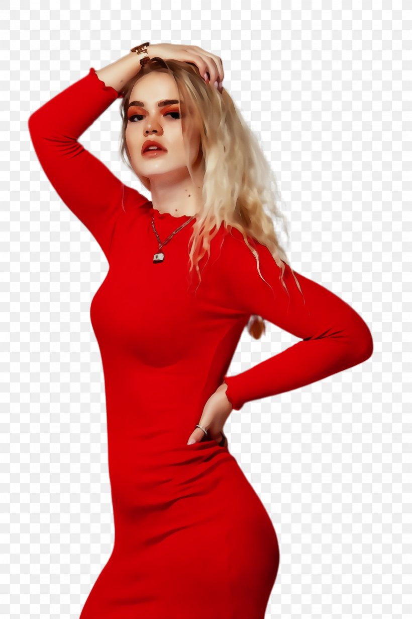 Red Clothing Blond Shoulder Beauty, PNG, 1632x2448px, Watercolor, Beauty, Blond, Clothing, Dress Download Free