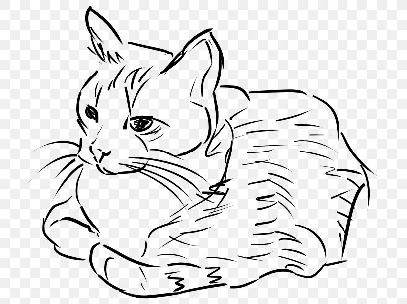 Cat Pet Sitting Drawing Clip Art, PNG, 728x612px, Cat, Art, Artwork, Black, Black And White Download Free