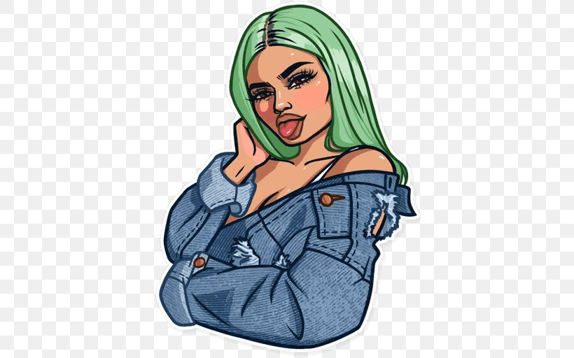 Keeping Up With The Kardashians Kylie Jenner Telegram Sticker Instagram, PNG, 512x512px, Watercolor, Cartoon, Flower, Frame, Heart Download Free
