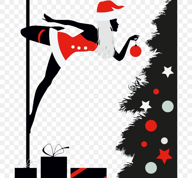 Santa Claus Pole Dance Christmas, PNG, 694x760px, Watercolor, Cartoon, Flower, Frame, Heart Download Free