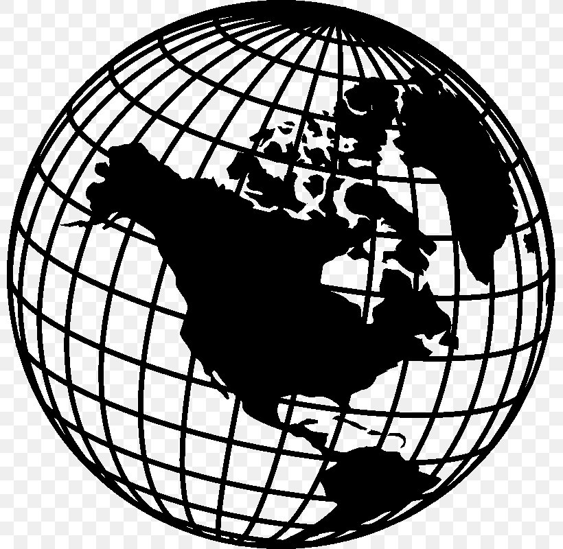 Globe Earth World Map, PNG, 800x800px, Globe, Ball, Black And White, Earth, Grid Download Free