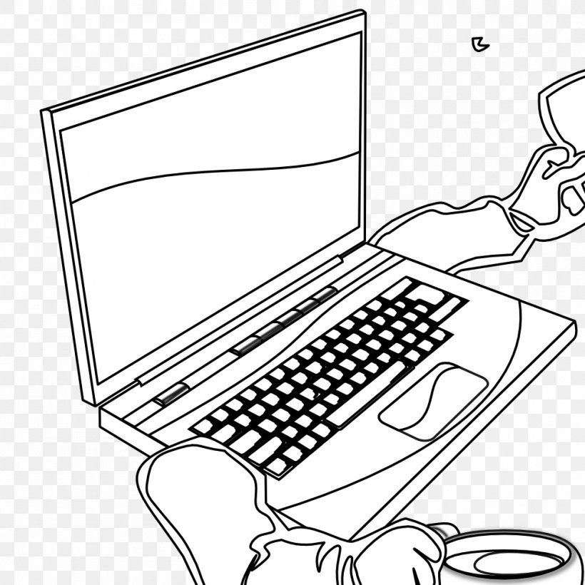 Laptop Coloring Book Computer Mouse Drawing, PNG, 999x999px, Laptop, Area, Black, Black And White, Coloring Book Download Free