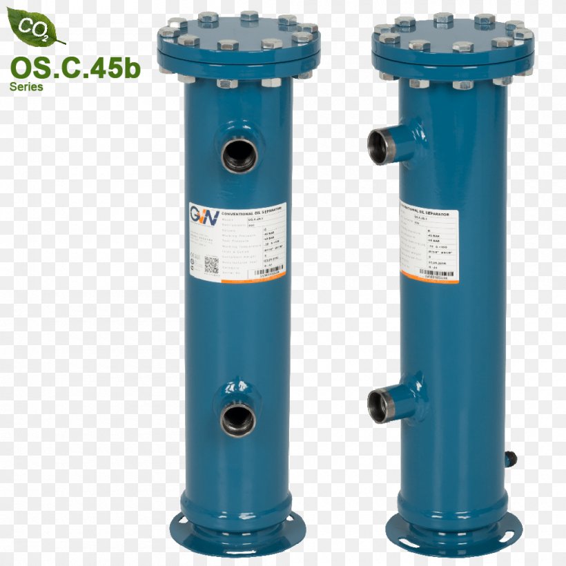 Oil–water Separator Refrigeration Oil–water Separator Compressor, PNG, 1000x1000px, Separator, Carbon Dioxide, Compressor, Cylinder, Filter Download Free