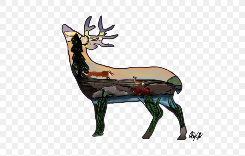 Reindeer Wildlife, PNG, 1024x655px, Reindeer, Antler, Deer, Furniture, Mammal Download Free