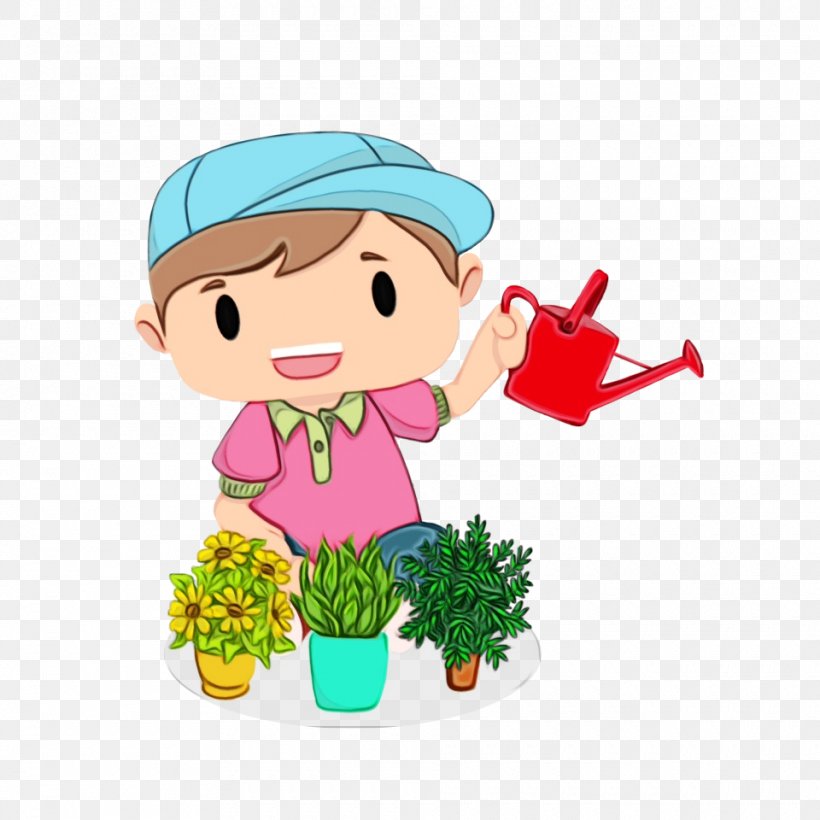 Cartoon Flowerpot Clip Art Plant Fictional Character, PNG, 960x960px, Watercolor, Cartoon, Fictional Character, Flowerpot, Paint Download Free