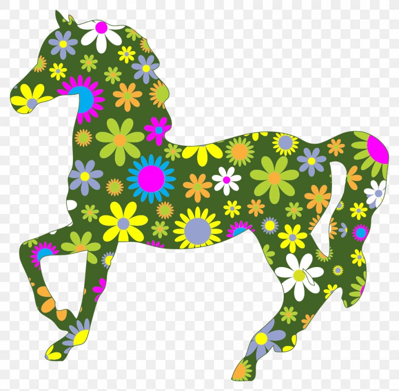 Horse Pony Clip Art Floral Design Flower, PNG, 1000x981px, Horse, Animal Figure, Embroidery, Floral Design, Flower Download Free