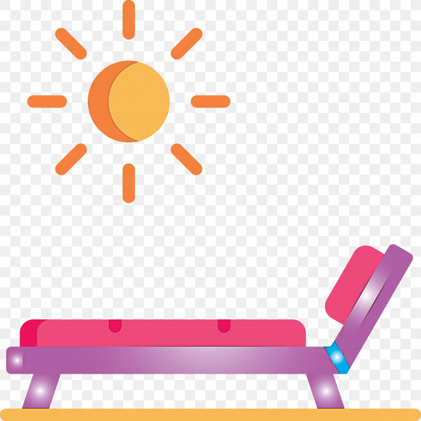 Beach Chair Summer, PNG, 3000x3000px, Beach Chair, Furniture, Magenta, Orange, Pink Download Free