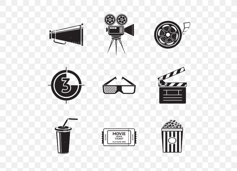 Movie Projector Filmstrip Cinema, PNG, 590x590px, 3d Film, Movie Projector, Black, Black And White, Brand Download Free