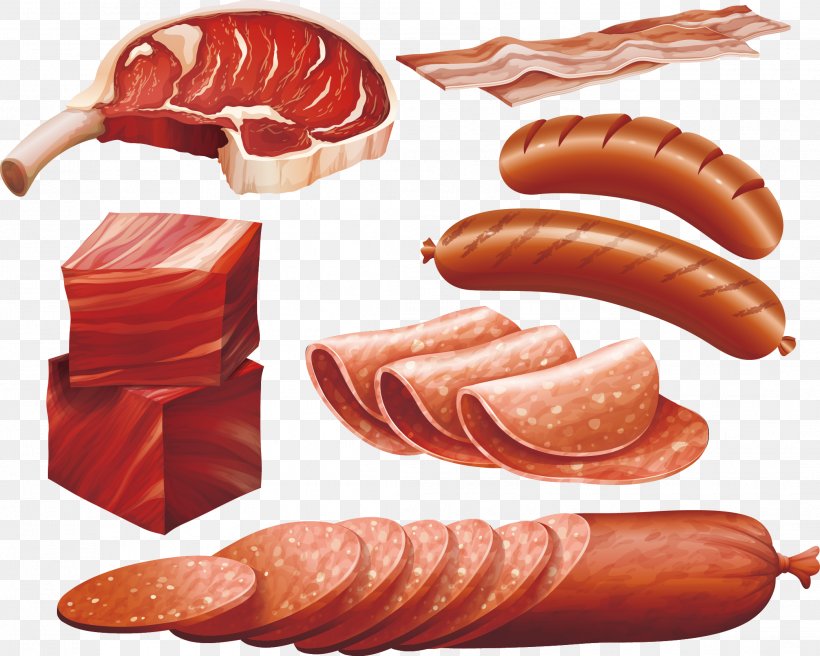 Sausage Hot Dog Bacon Barbecue, PNG, 2089x1673px, Sausage, Andouille, Animal Source Foods, Back Bacon, Bacon Download Free