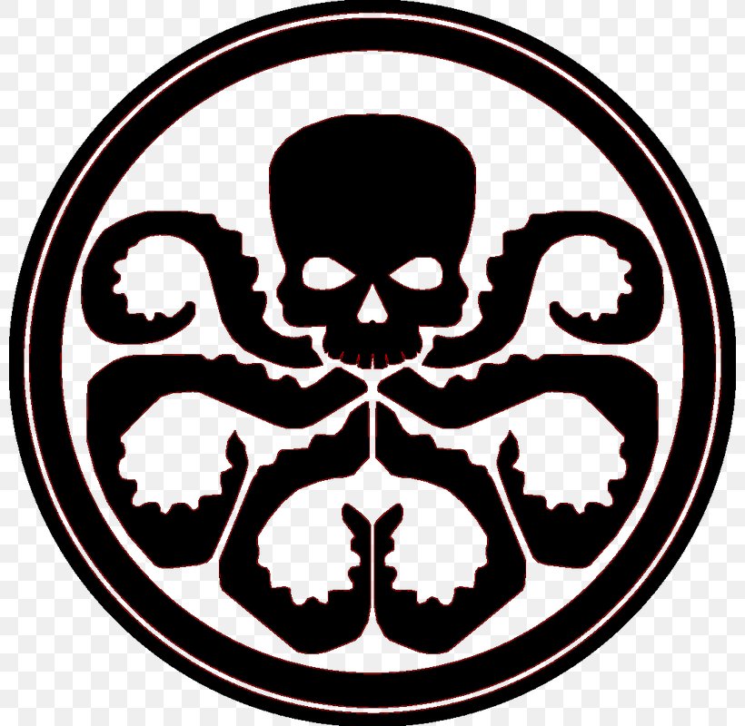 Captain America Hydra Decal Logo Marvel Comics, PNG, 800x800px, Captain America, Agents Of Shield, Black And White, Bone, Comic Book Download Free