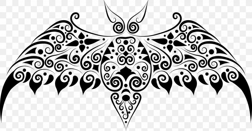 Bat Drawing Ornament Illustration, PNG, 1621x850px, Bat, Art, Black, Black And White, Drawing Download Free