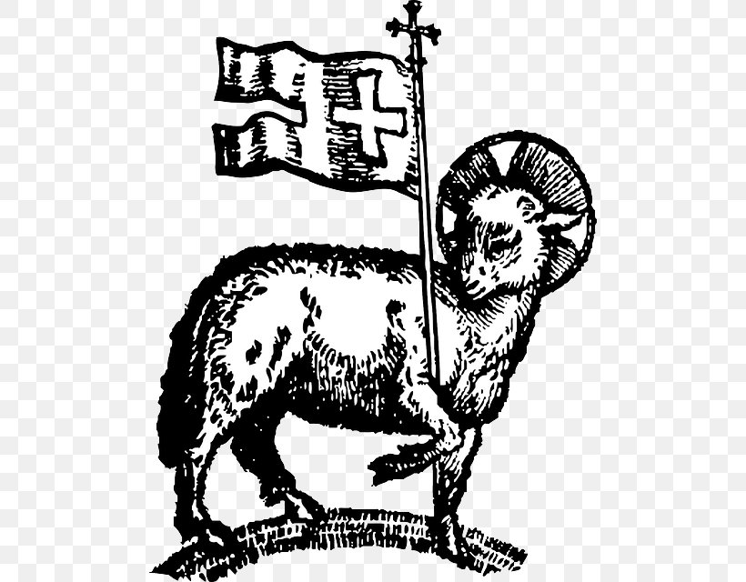 Sheep Lamb Of God Passover Sacrifice Paschal Candle Clip Art, PNG, 492x640px, Sheep, Art, Black And White, Camel Like Mammal, Carnivoran Download Free