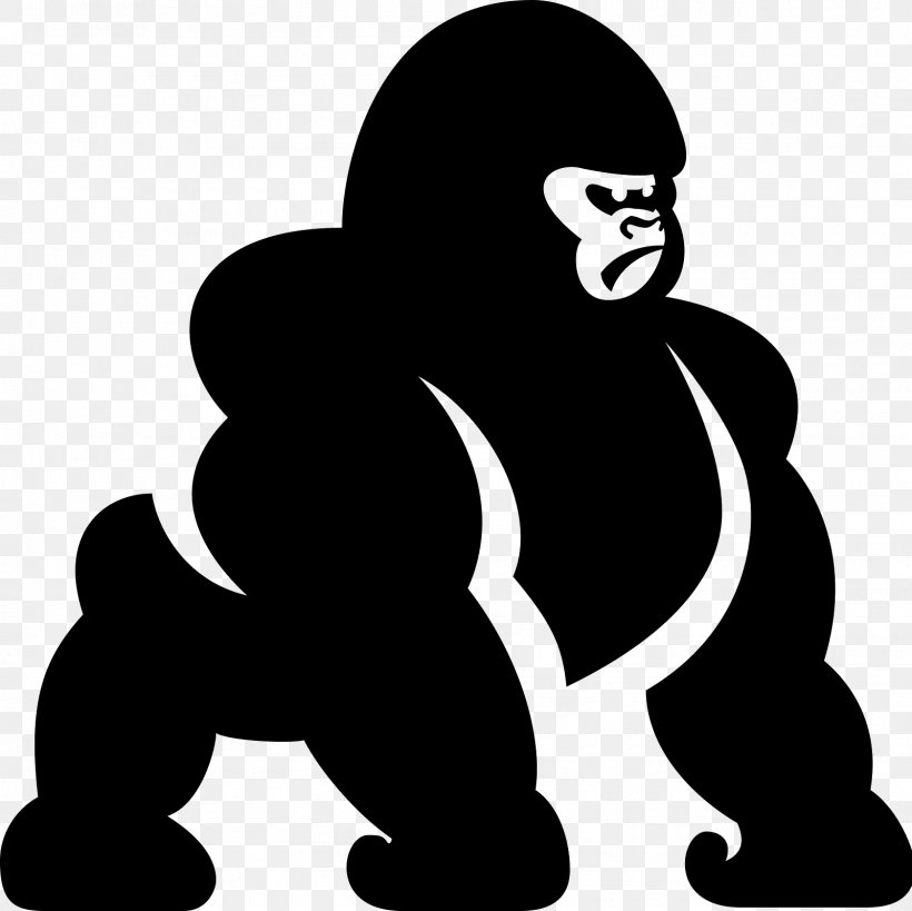 Clip Art Icon Design, PNG, 1600x1600px, Icon Design, Ape, Blackandwhite, Fictional Character, Monkey Download Free