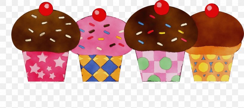 Ice Cream Cones, PNG, 1401x621px, Watercolor, American Muffins, Baking Cup, Dessert, Drawing Download Free