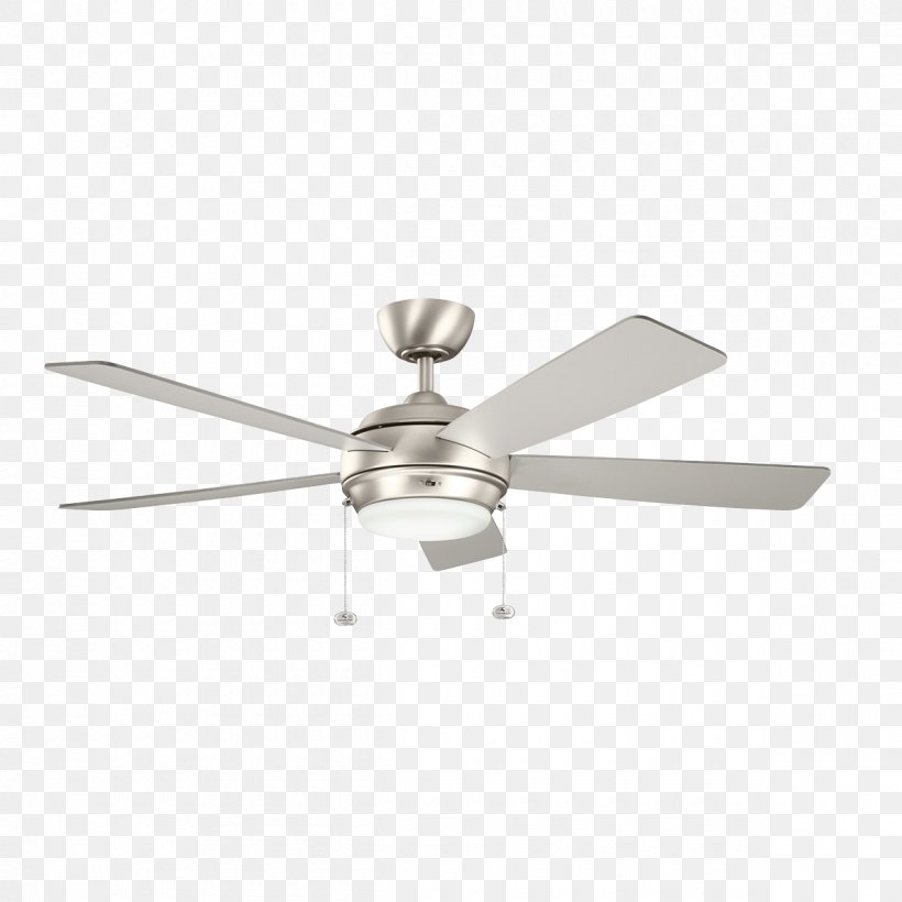 Light Brushed Metal Kichler Starkk Ceiling Fans, PNG, 1200x1200px, Light, Blade, Brushed Metal, Ceiling, Ceiling Fan Download Free