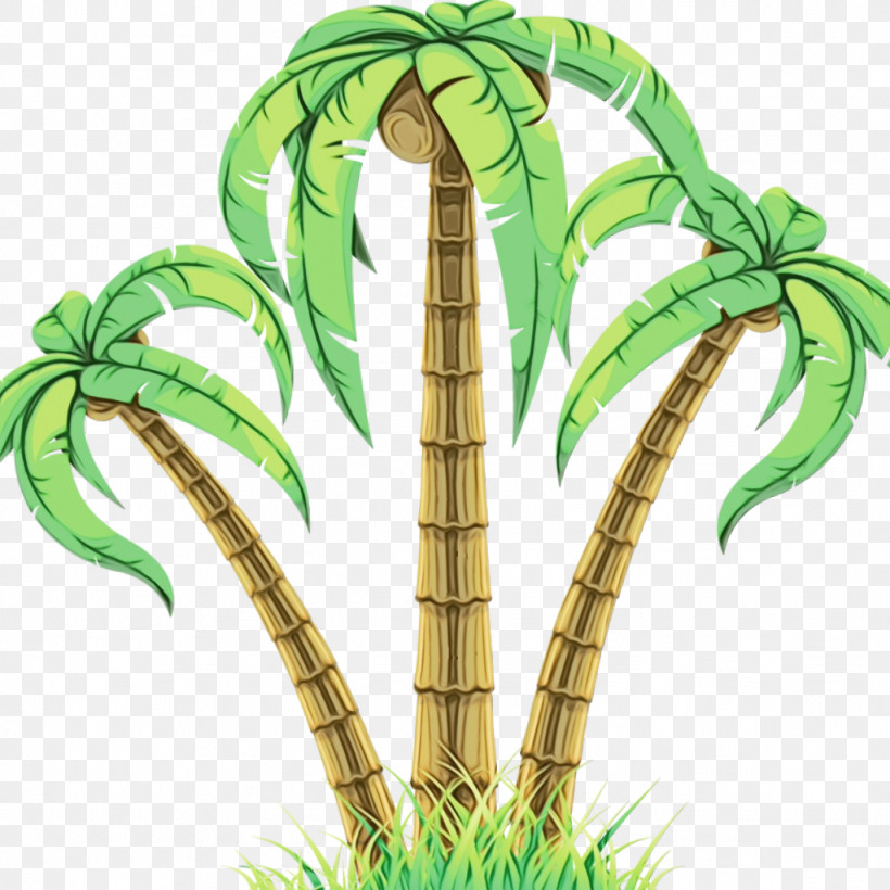 Palm Trees, PNG, 1024x1024px, Watercolor, Blog, Cartoon, Content, Paint Download Free