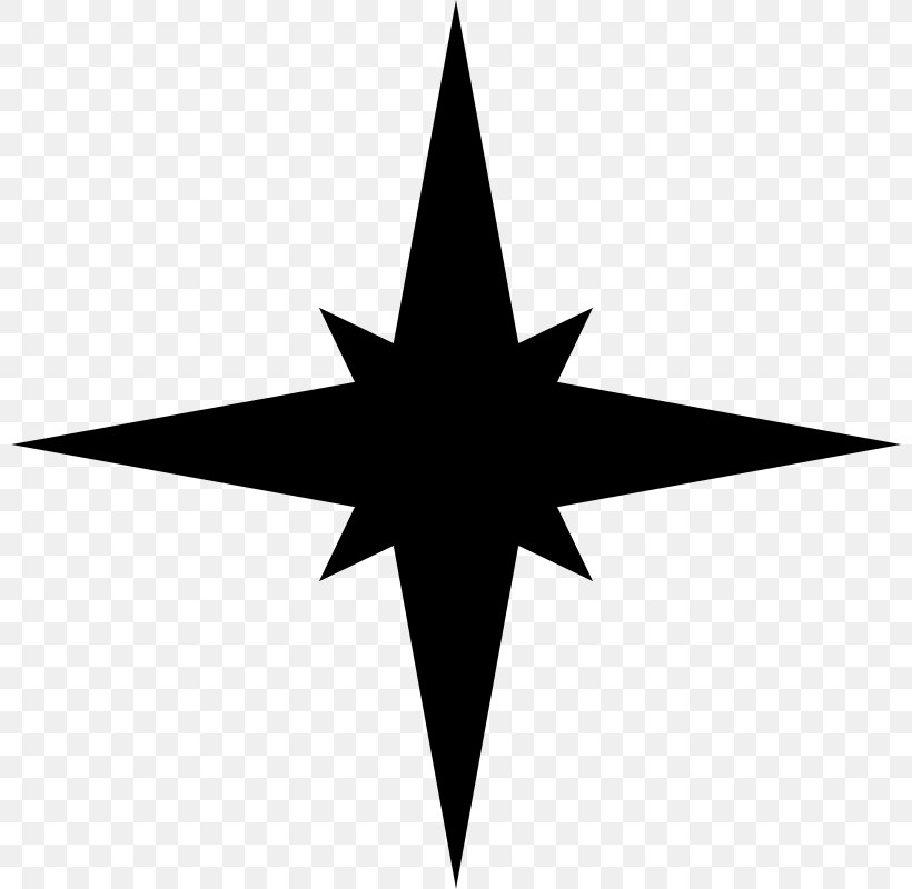 Compass Rose Simple English Wikipedia Clip Art, PNG, 800x800px, Compass Rose, Black And White, Cartography, Compas, Compass Download Free