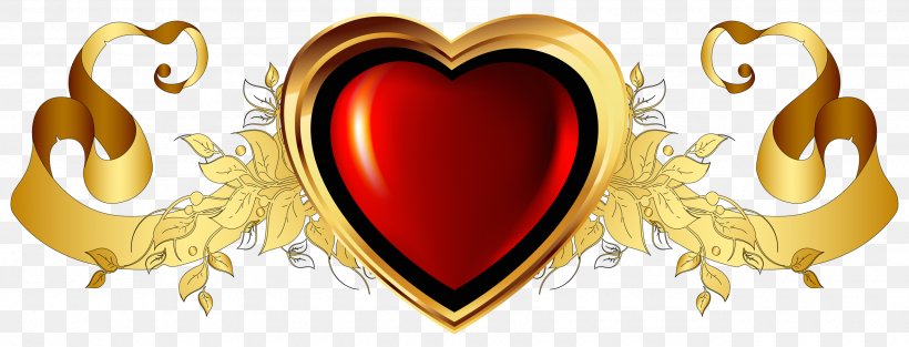 Gold Heart Chemical Element Clip Art, PNG, 2560x980px, Watercolor, Cartoon, Flower, Frame, Heart Download Free