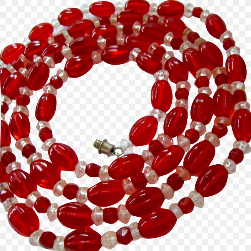 Clear Glass Bead Necklace Red, PNG, 1200x1200px, Bead, Fashion Accessory, Gemstone, Glass, Heart Download Free