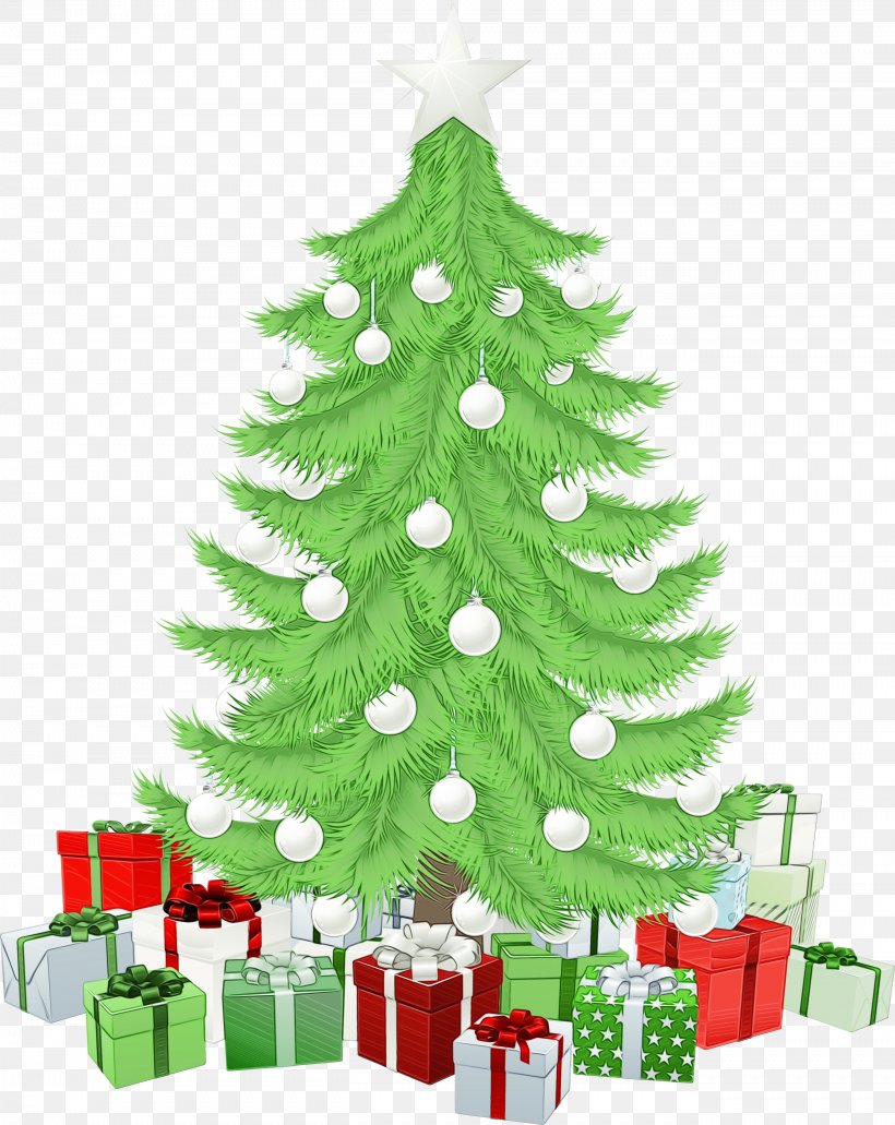 Christmas Tree, PNG, 2624x3300px, Watercolor, Christmas, Christmas Decoration, Christmas Eve, Christmas Tree Download Free