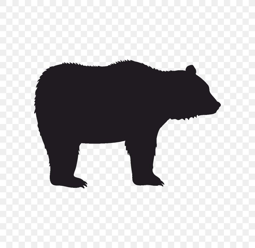American Black Bear Grizzly Bear Silhouette, PNG, 800x800px, American Black Bear, Animal, Bear, Black And White, Brown Bear Download Free