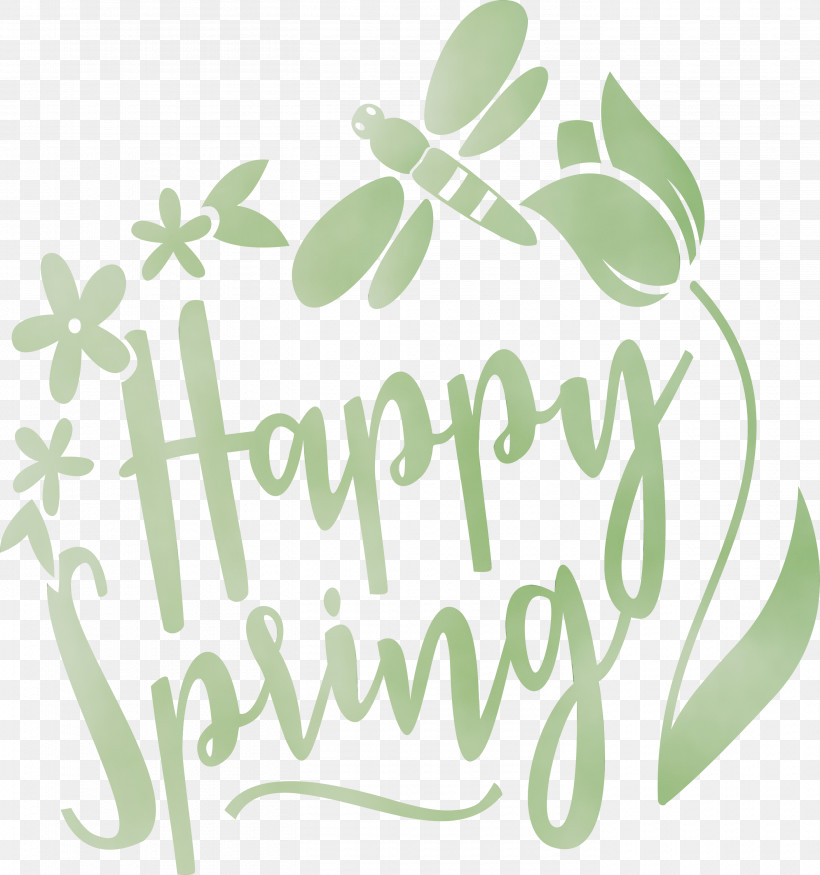 Leaf Green Text Font Plant, PNG, 2810x3000px, Hello Spring, Calligraphy, Flower, Green, Leaf Download Free