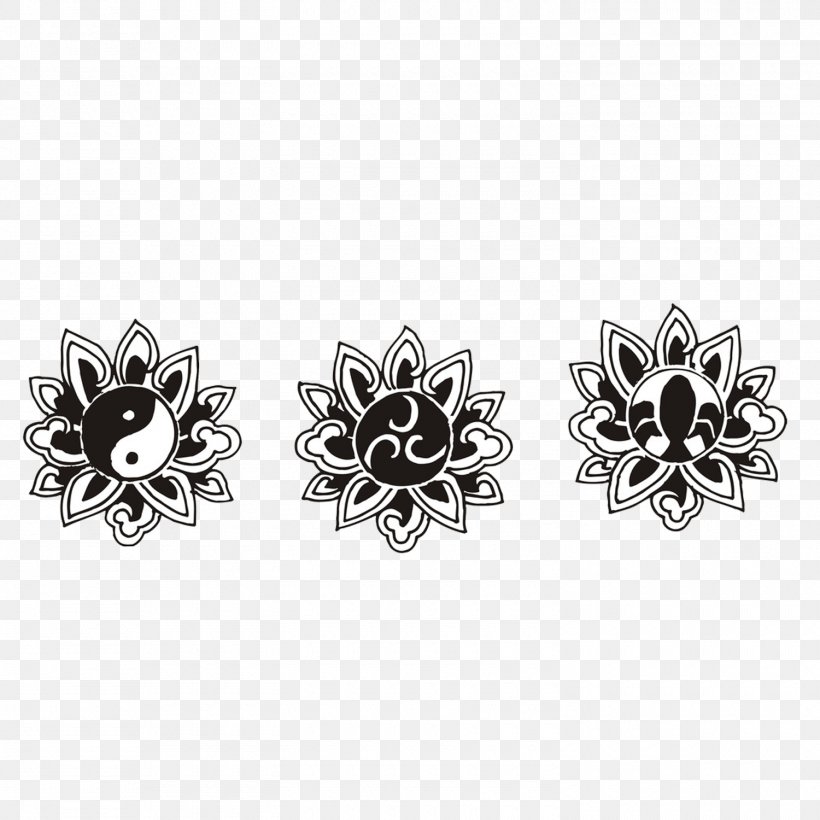 Black And White Motif, PNG, 1500x1500px, Black And White, Body Jewelry, Buddhism, Earrings, Jewellery Download Free