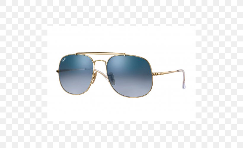 Ray-Ban General Aviator Sunglasses Mirrored Sunglasses, PNG, 500x500px, Rayban, Aqua, Aviator Sunglasses, Azure, Blue Download Free