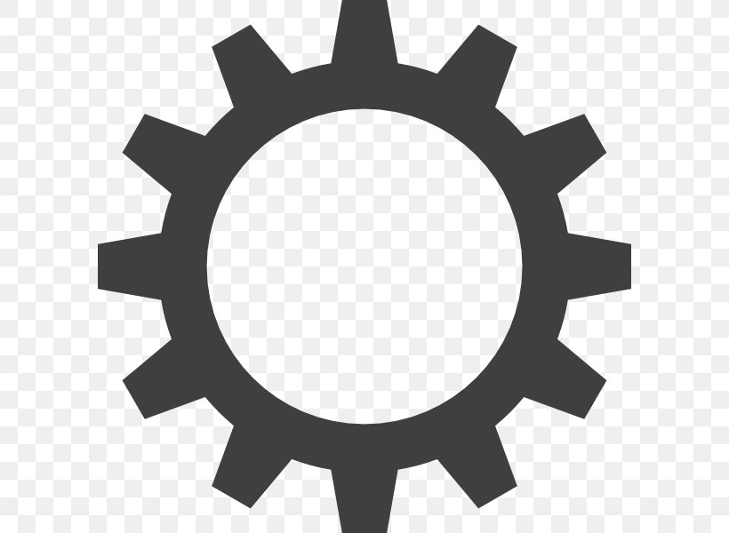 Gear Sprocket Clip Art, PNG, 600x600px, Gear, Black And White, Color, Hardware Accessory, Mechanics Download Free
