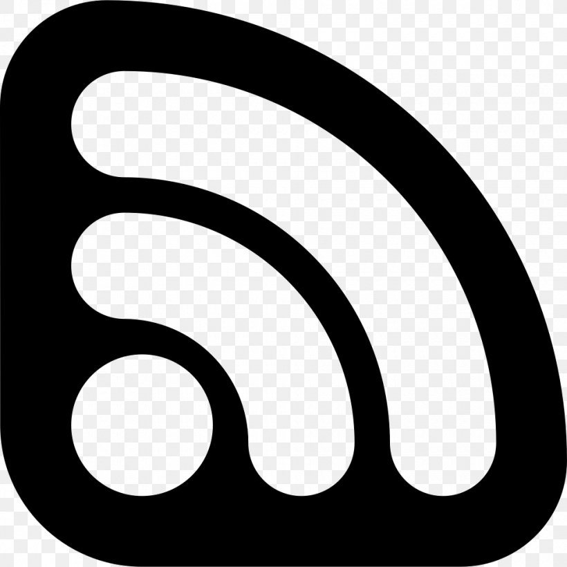 RSS Web Feed Logo, PNG, 980x980px, Rss, Area, Black And White, Computer Software, Data Feed Download Free