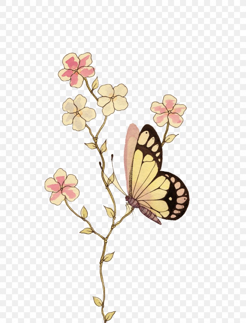 Watercolor Painting Drawing Stencil Illustration, PNG, 1024x1344px, Watercolor Painting, Art, Arthropod, Blossom, Branch Download Free