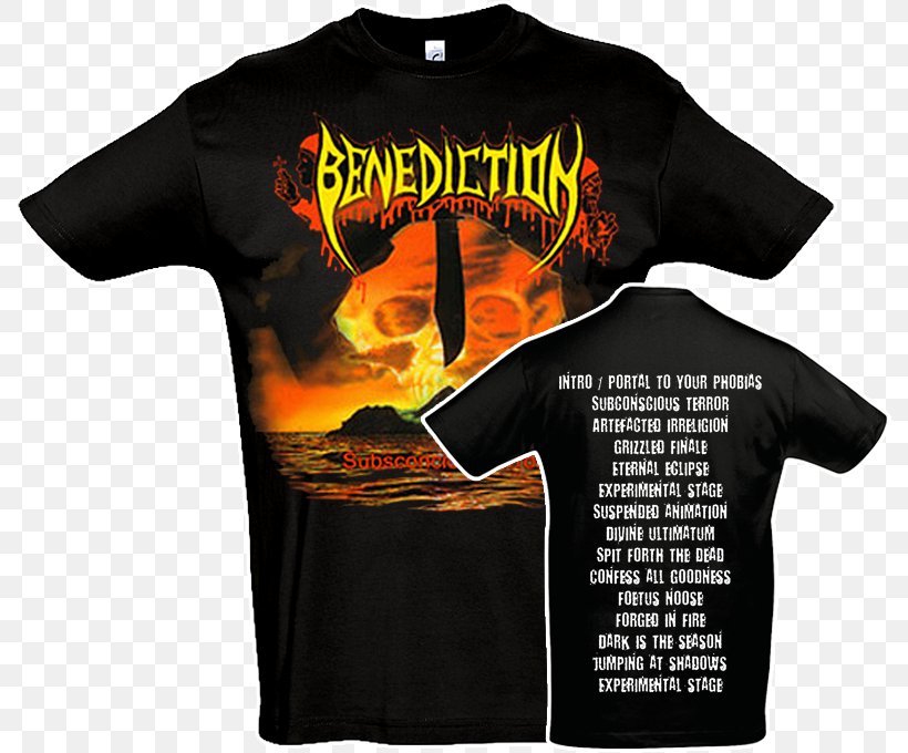 T-shirt Benediction Subconscious Terror Transcend The Rubicon / The Dreams You Dread, PNG, 793x680px, Tshirt, Active Shirt, Benediction, Black, Bluza Download Free