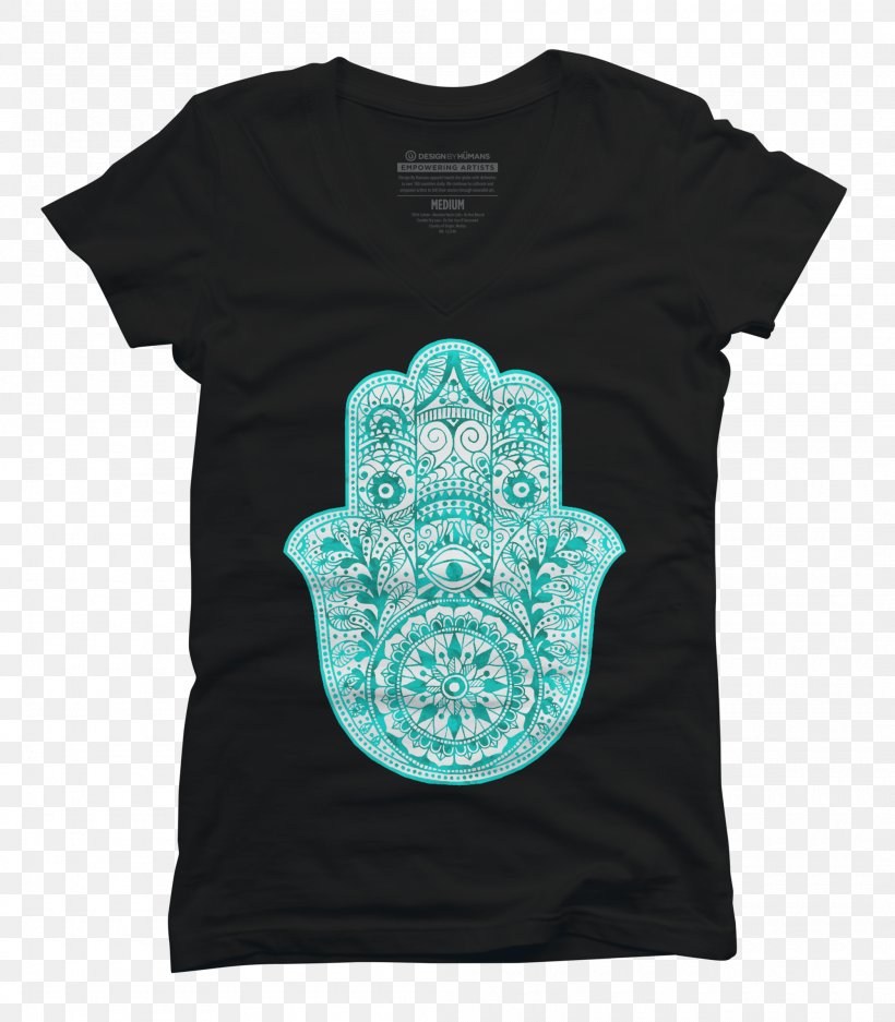 T-shirt Hamsa Neckline Unisex, PNG, 2100x2400px, Tshirt, Aqua, Brand, Crew Neck, Design By Humans Download Free