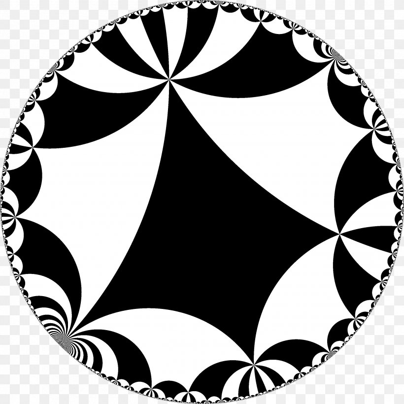 Hyperbolic Geometry Circle Symmetry Poincaré Disk Model, PNG, 2520x2520px, Hyperbolic Geometry, Black, Black And White, Euclidean Geometry, Flower Download Free